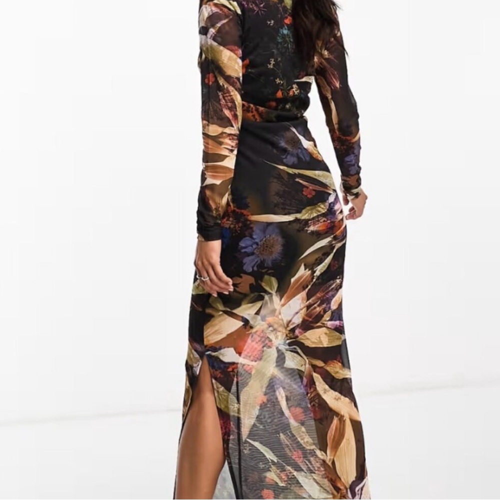 ALL SAINTS NWT Tia Tippi Floral Print Mesh Midi Dress new w tags  Allsaints - Picture 8 of 8